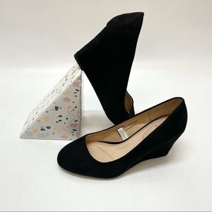 Suede Wedge Size 5W Black A New Day